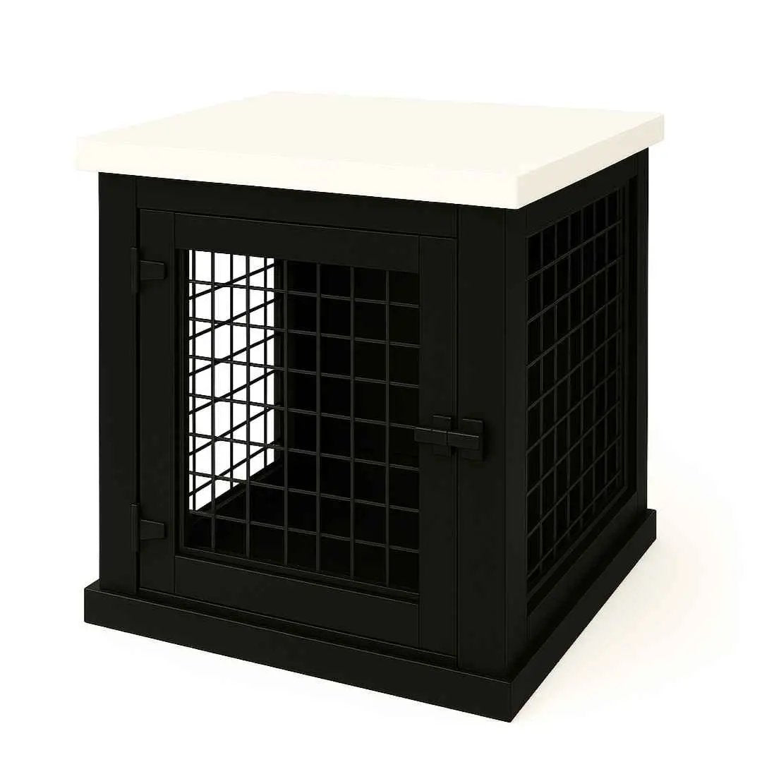 The Den - Night Sky Coloured Bedside Dog Crate with Mesh & Hinged Door image 1