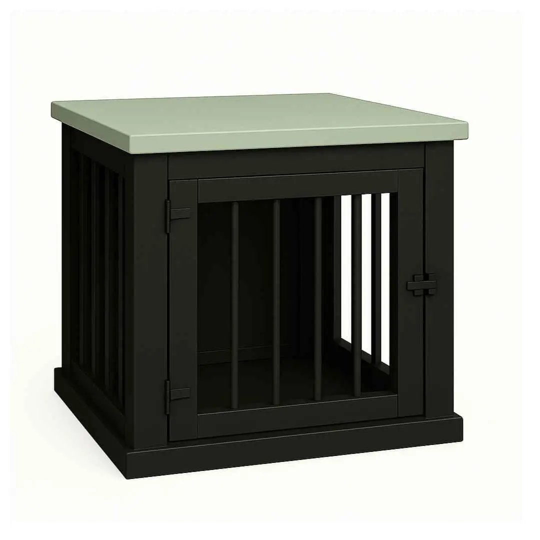 The Den - Night Sky Coloured Bedside Dog Crate with Bars & Hinged Door image 3