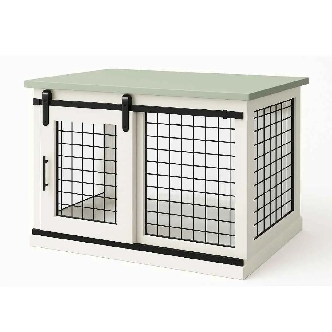 The Studio -Barn Style ARCTIC Single Wooden Dog Crate with Mesh image 5