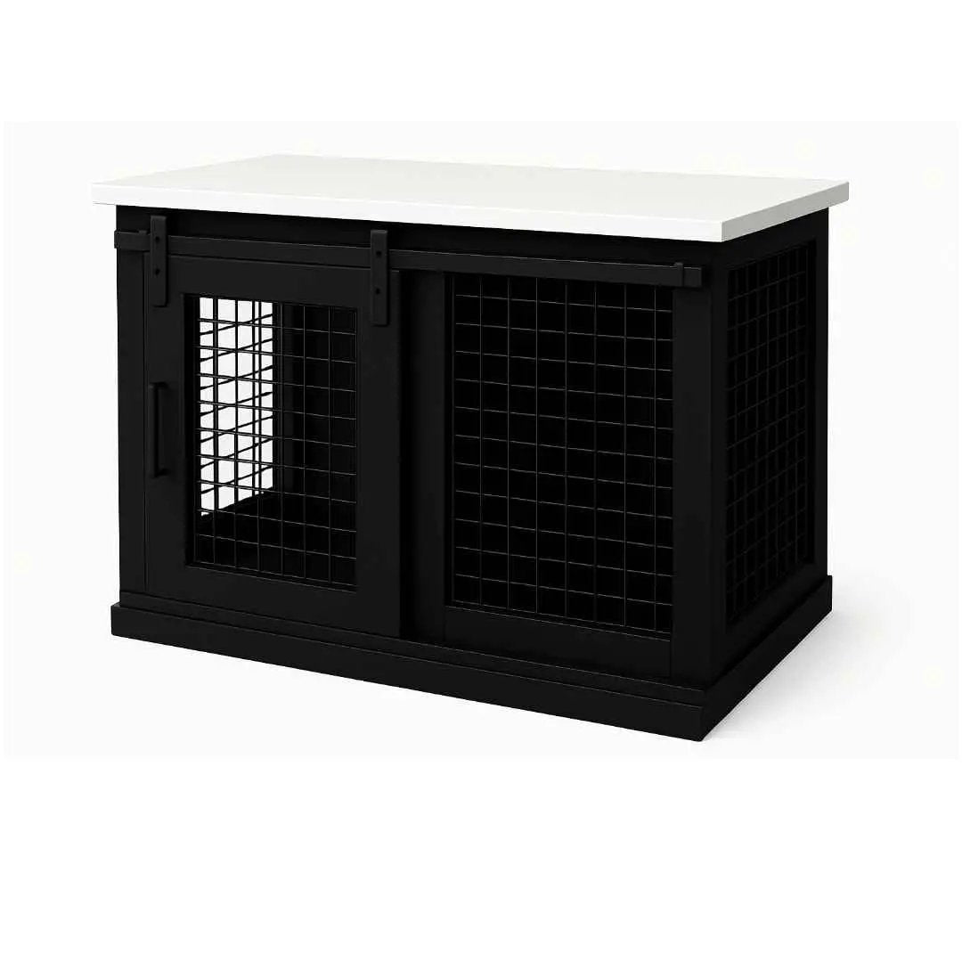 The Studio -Barn Style NIGHT SKY Single Wooden Dog Crate with Mesh - Arctic image
