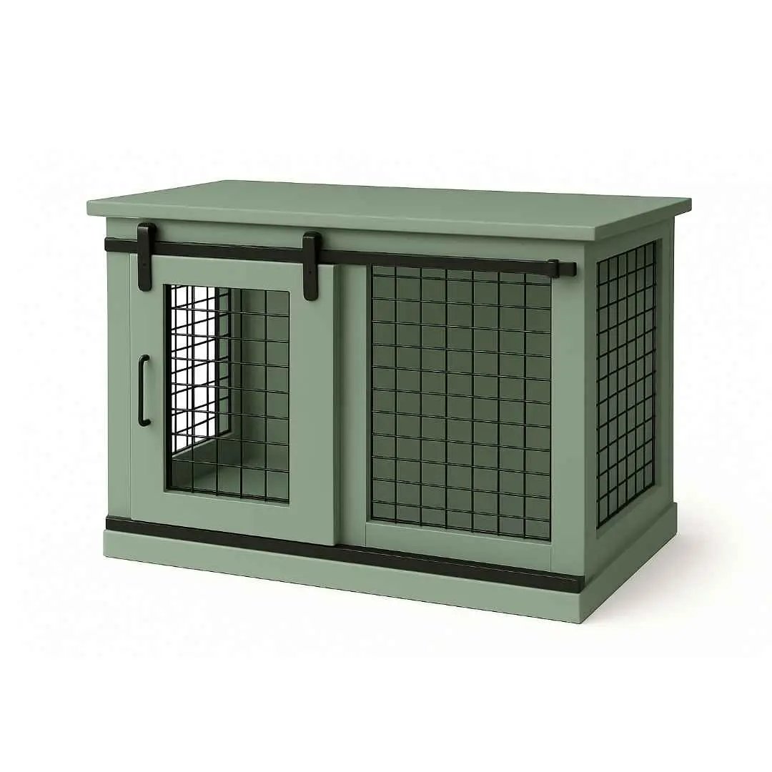 The Studio -Barn Style SAGE Single Wooden Dog Crate with Mesh image 5