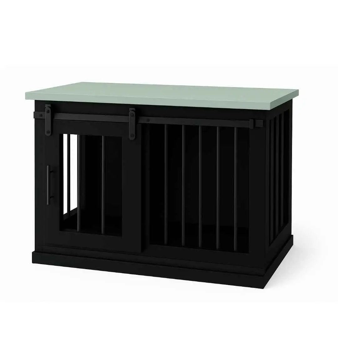 The Studio -Barn Style Night Sky Single Wooden Dog Crate with Bars image 4