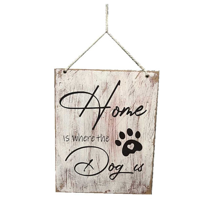 "Home is where the dog is" Wooden Sign Large image 1