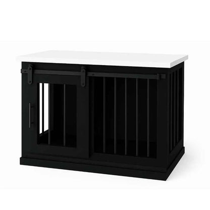 The Studio -Barn Style Night Sky Single Wooden Dog Crate with Bars image 3
