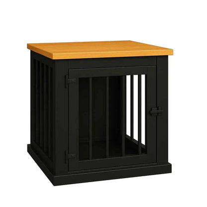 The Den - Night Sky Coloured Bedside Dog Crate with Bars & Hinged Door - Natural image