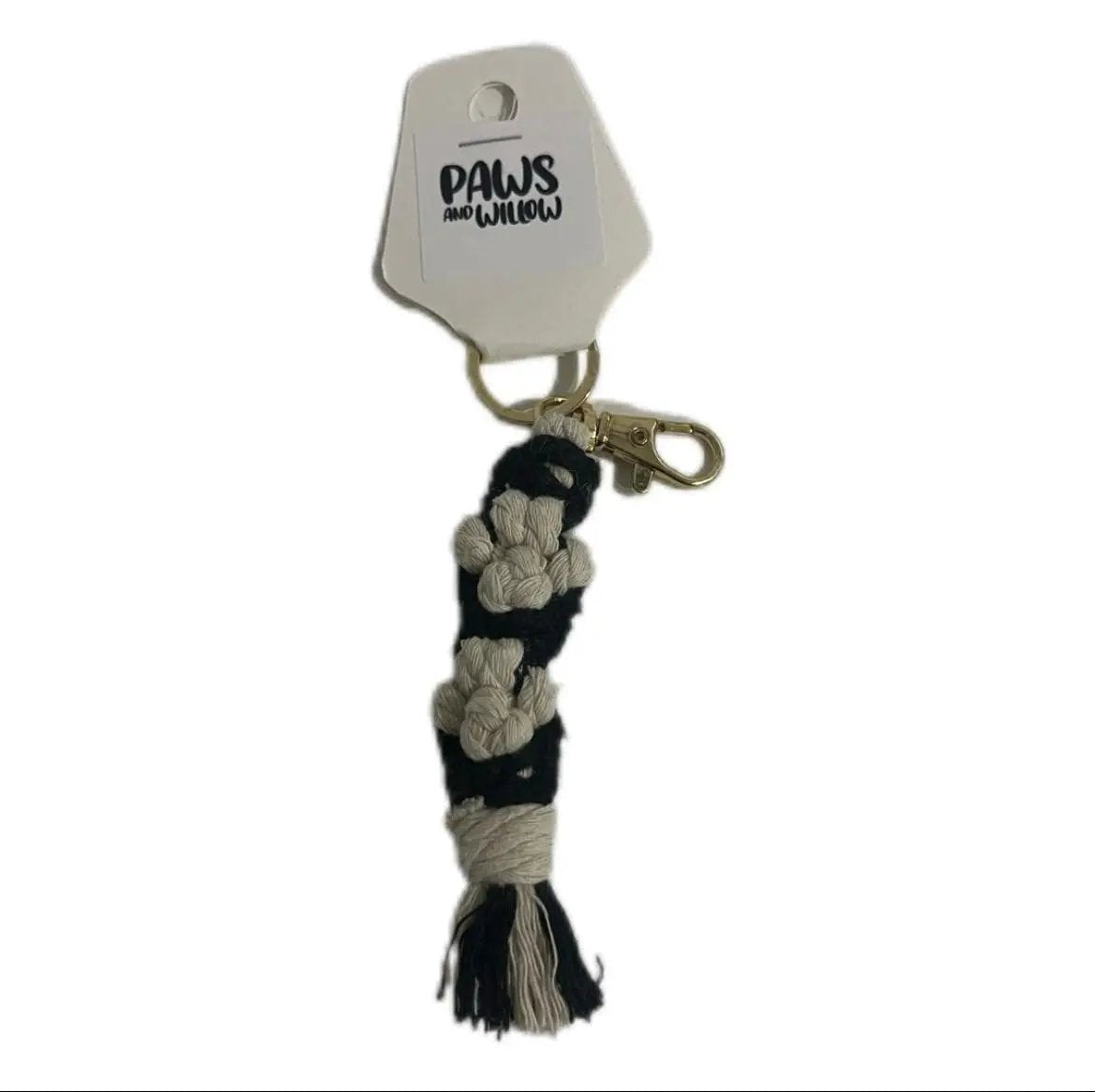 Luxe Macramé Keyring with GOLD Buckle image 1