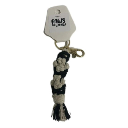Luxe Macramé Keyring with GOLD Buckle image 1
