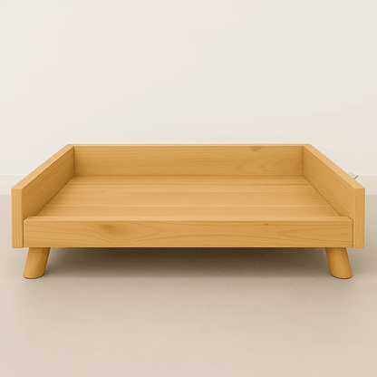 The Retreat LUX Wooden Dog Bed – Bigger Comfort for Bigger Dogs - Natural image