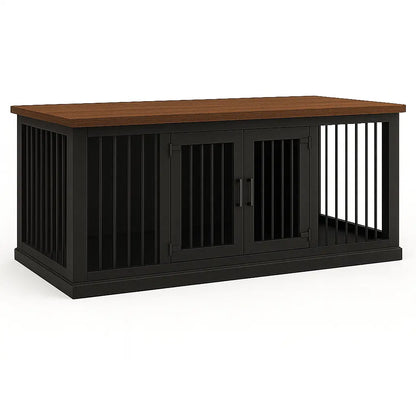 The LOFT – Night Sky Open Plan Wooden Dog Crate with Bars & Hinged Doors Paws and Willow