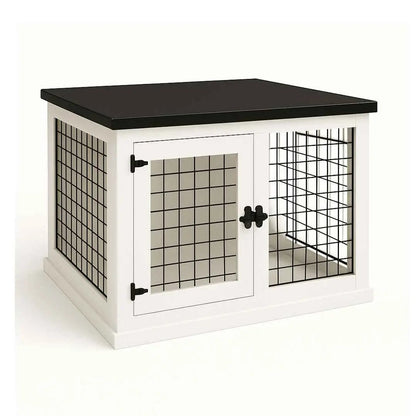 The Studio -Hinged Arctic Single Wooden Dog Crate with Mesh image 0