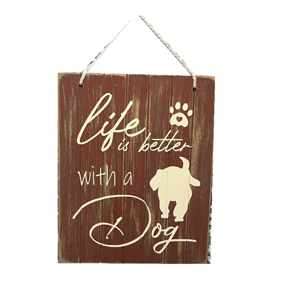 "I Wish I Was Home With My Dog" Large Wooden Sign image 0
