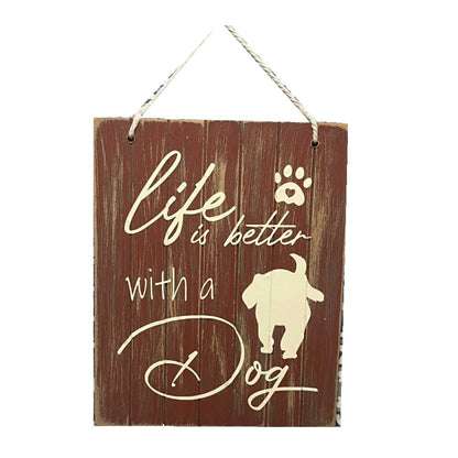 "I Wish I Was Home With My Dog" Large Wooden Sign image 0