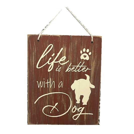 "I Wish I Was Home With My Dog" Large Wooden Sign image 0