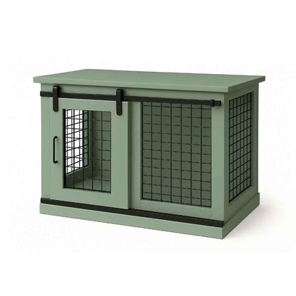 The Studio -Barn Style SAGE Single Wooden Dog Crate with Mesh - Sage image