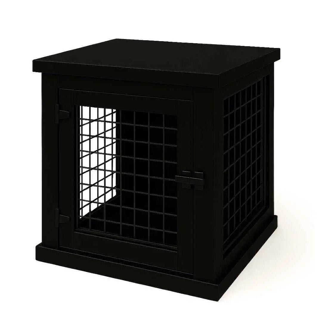 The Den - Night Sky Coloured Bedside Dog Crate with Mesh & Hinged Door - Night Sky image