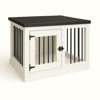 The Studio -Hinged Arctic Single Wooden Dog Crate with Bars image 5