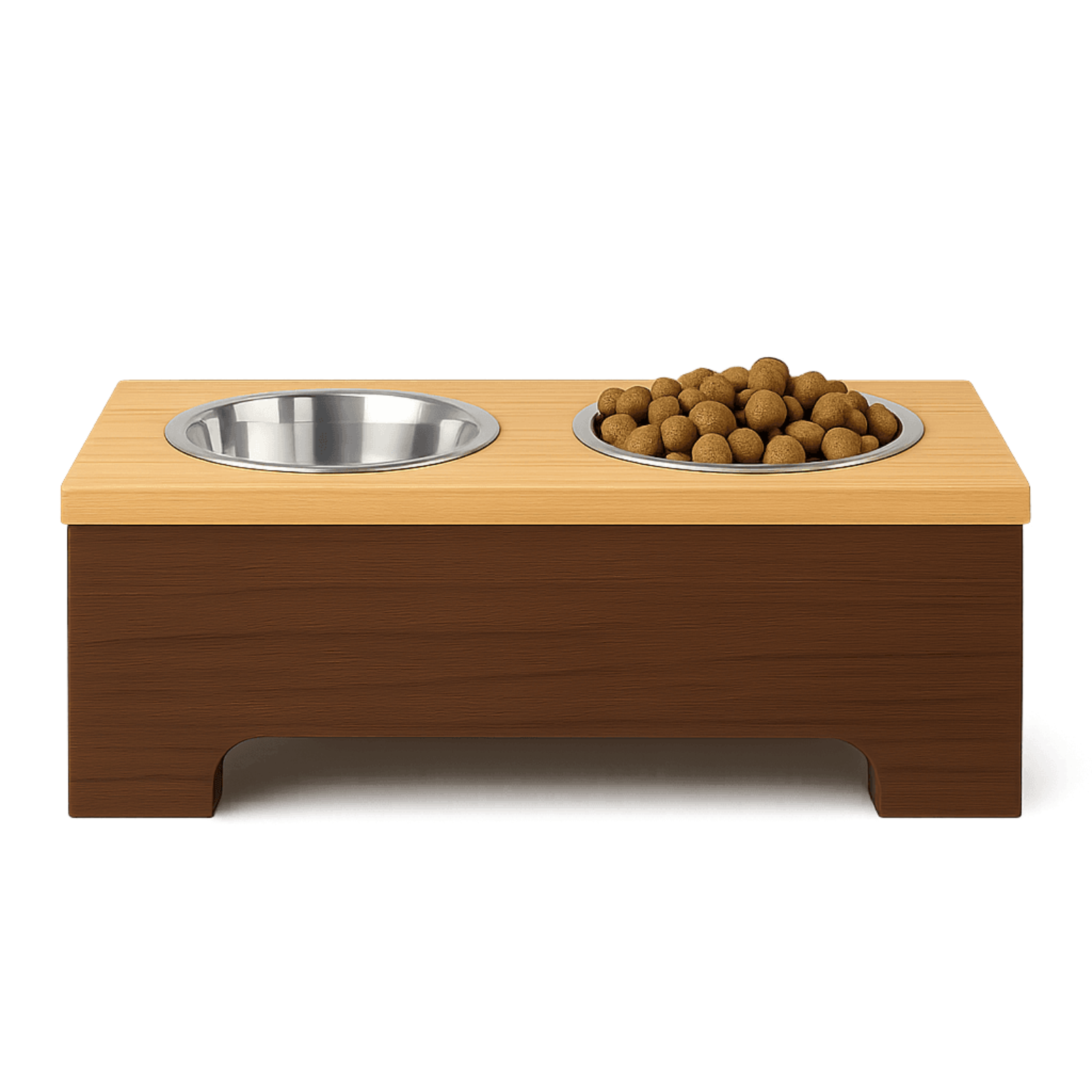 Double Modern Wooden Dog Feeder image