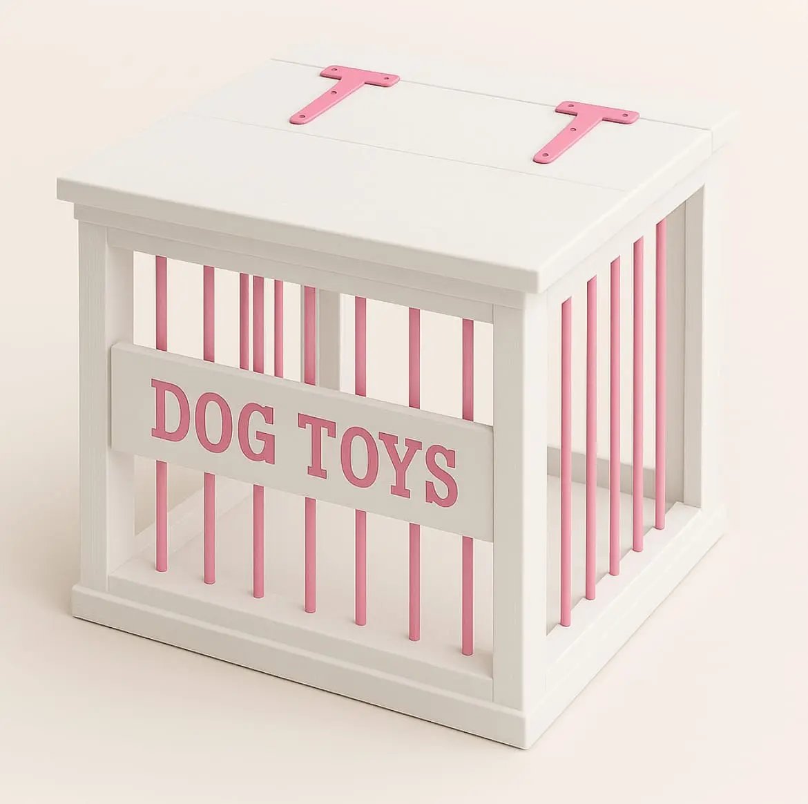 Bar-Sided Wooden Dog Toy Box image