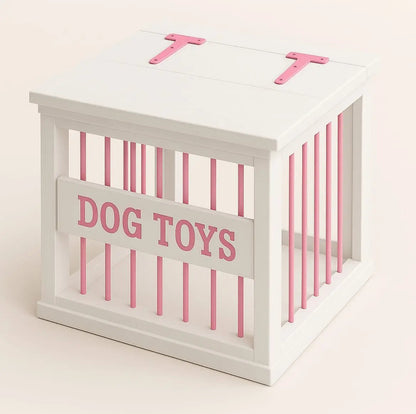 Bar-Sided Wooden Dog Toy Box image
