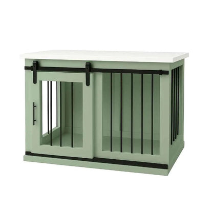 The Studio -Barn Style Sage Single Wooden Dog Crate with Bars image 4