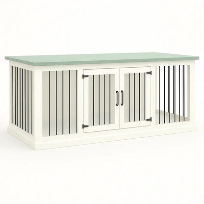 The LOFT – Arctic Open Plan Wooden Dog Crate with Bars & Hinged Doors Paws and Willow