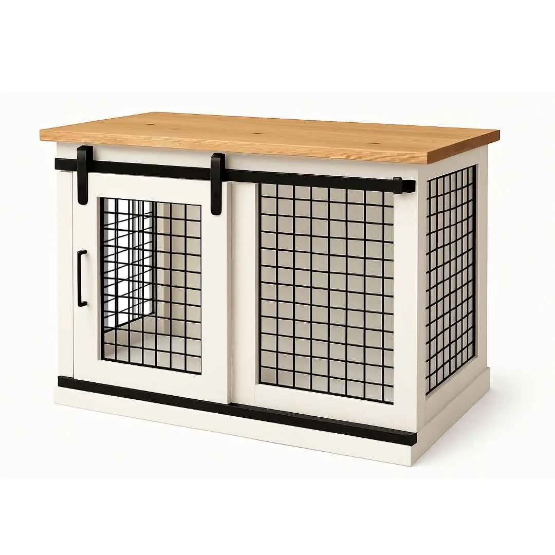 The Studio -Barn Style ARCTIC Single Wooden Dog Crate with Mesh image 2