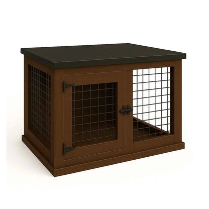 The Studio -Hinged ESPRESSO Single Wooden Dog Crate with Mesh image 4