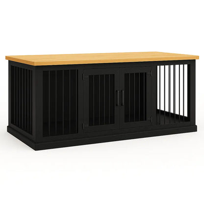 The LOFT – Night Sky Open Plan Wooden Dog Crate with Bars & Hinged Doors Paws and Willow