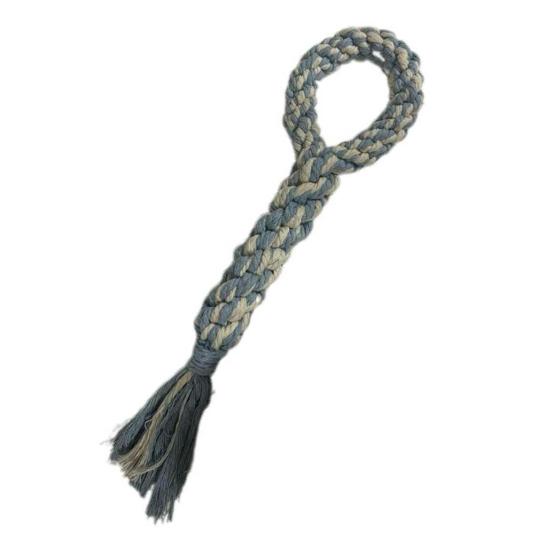 Luxe Macramé Tug Toy (Large) - Blue image