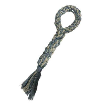 Luxe Macramé Tug Toy (Large) - Blue image