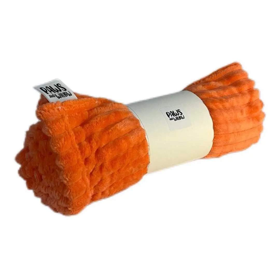 Orange Plush Dog Blanket – Small & Large Sizes - Large image