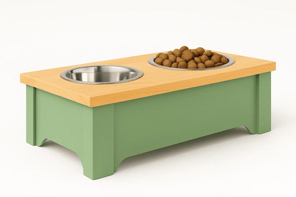 Double Modern Wooden Dog Feeder image 3