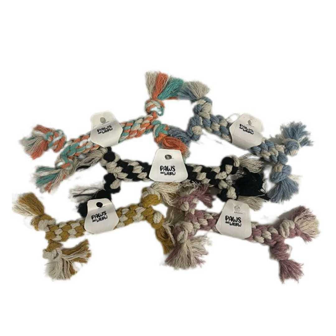Luxe Macramé Chew Dog Bone (Large) image 0