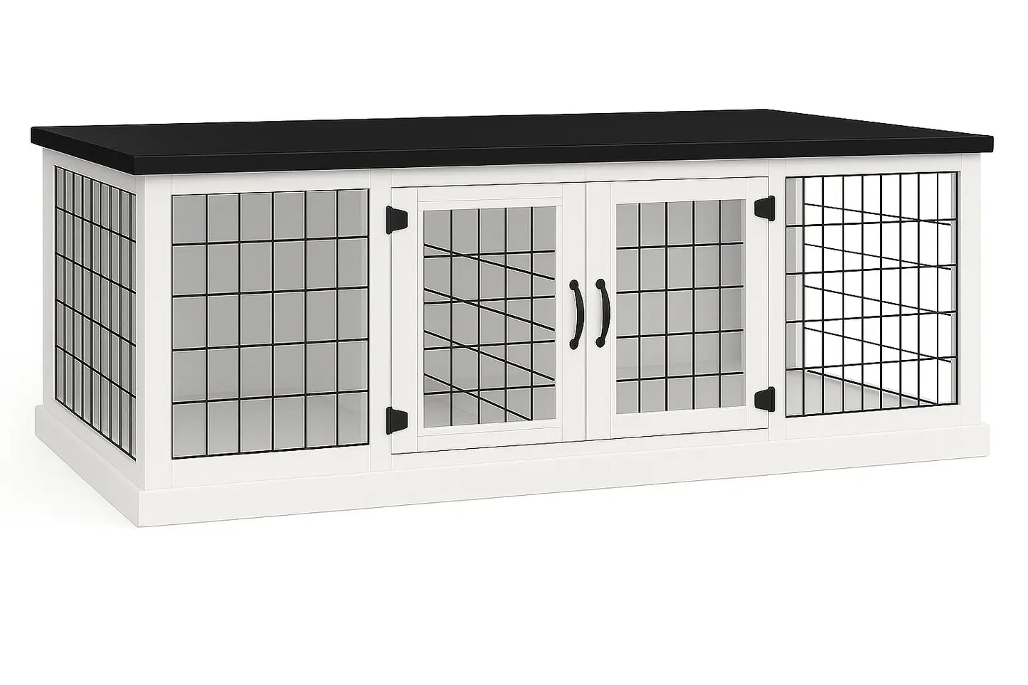 The DUO – Arctic Hinged Style Double Wooden Dog Crate With Mesh Paws and Willow