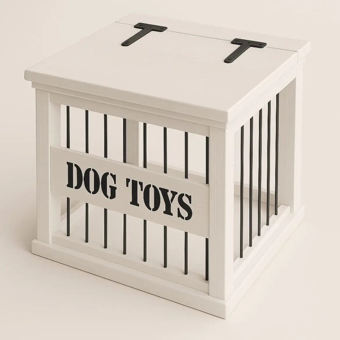 Bar-Sided Wooden Dog Toy Box image 1