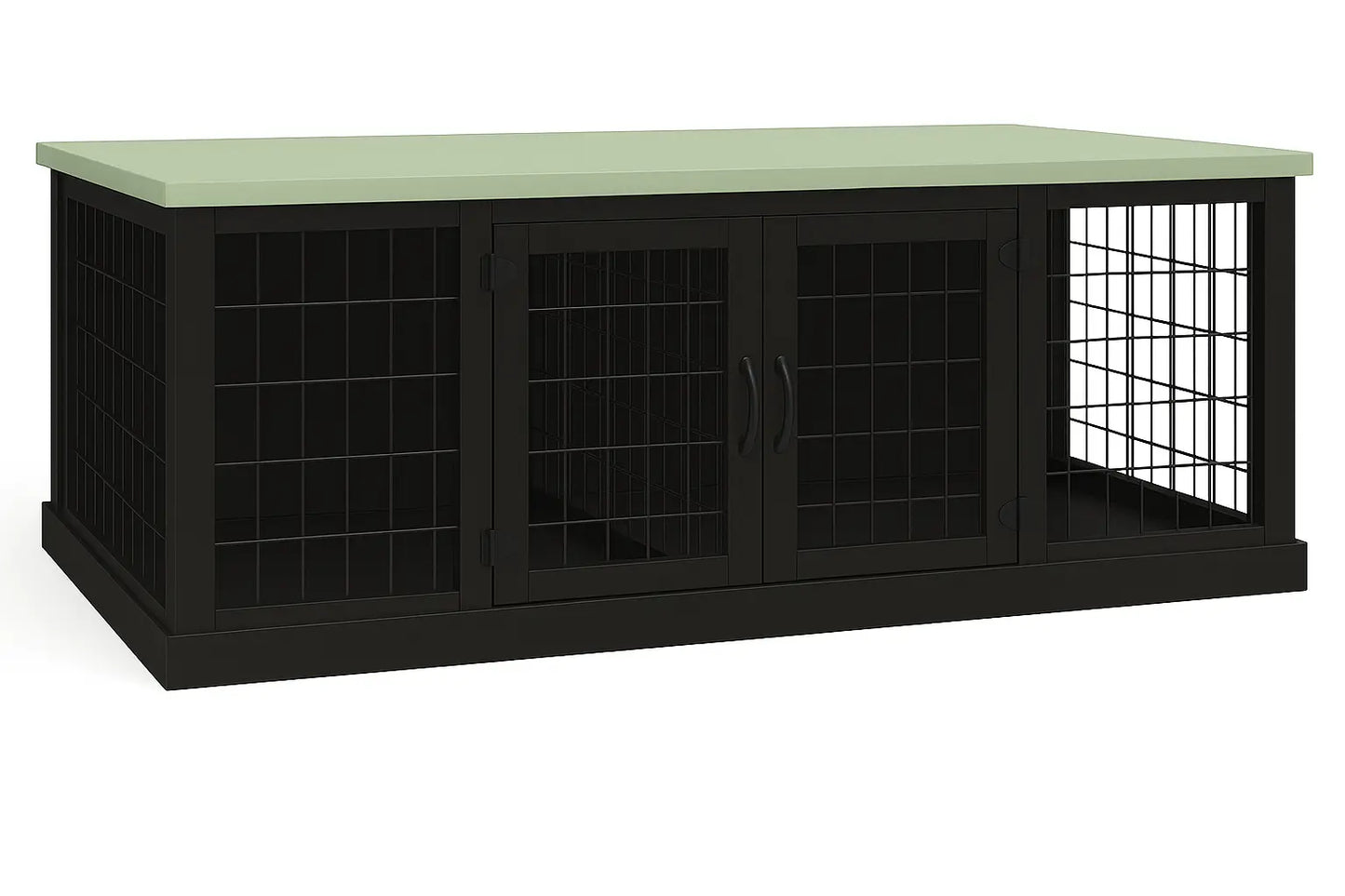 The DUO – Night Sky Hinged Style Double Wooden Dog Crate With Mesh Paws and Willow