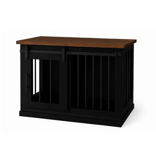 The Studio -Barn Style Night Sky Single Wooden Dog Crate with Bars image 0