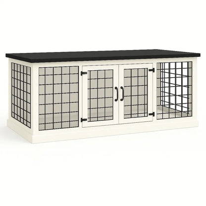 The LOFT – Arctic Open Plan Wooden Dog Crate with Mesh & Hinged Doors Paws and Willow