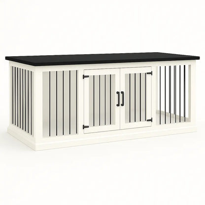 The LOFT – Arctic Open Plan Wooden Dog Crate with Bars & Hinged Doors Paws and Willow
