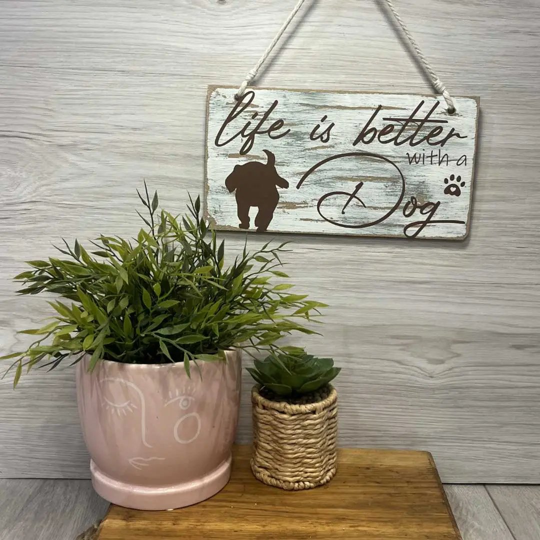 Life Is Better With a Dog" Wooden Sign – A Heartfelt Tribute to Our Furry Friends image 2