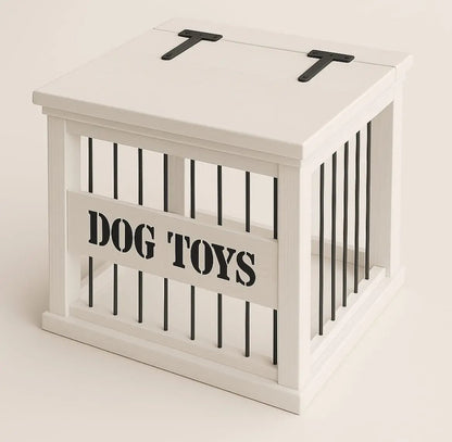 Bar-Sided Wooden Dog Toy Box image