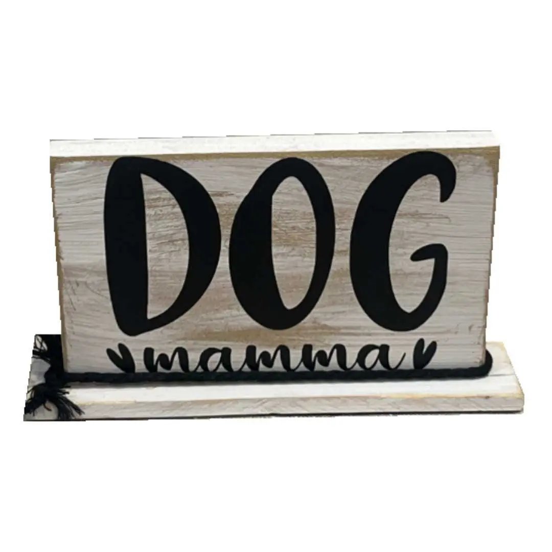"Dog Mamma" Wooden Shelf Decor image 0