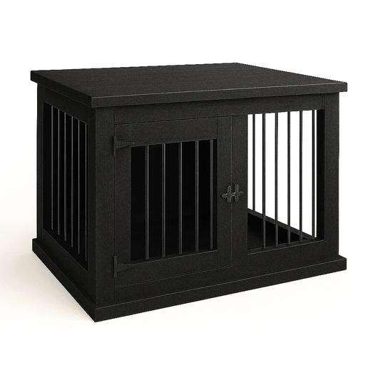The Studio -Hinged Night Sky Single Wooden Dog Crate with Bars image 0