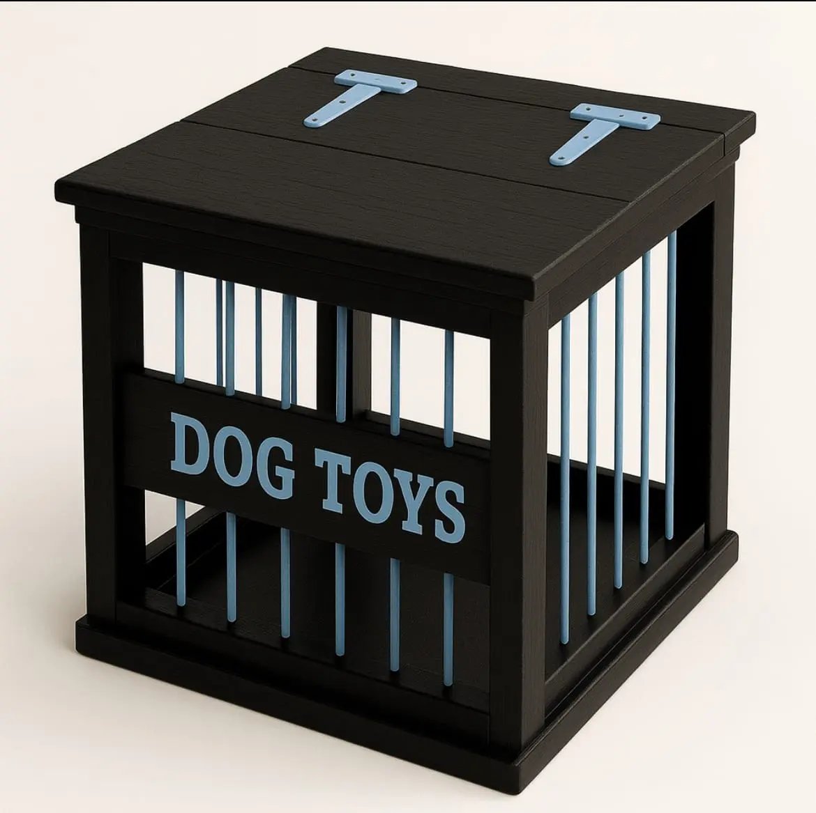 Bar-Sided Wooden Dog Toy Box image