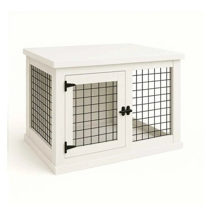 The Studio -Hinged Arctic Single Wooden Dog Crate with Mesh image 1