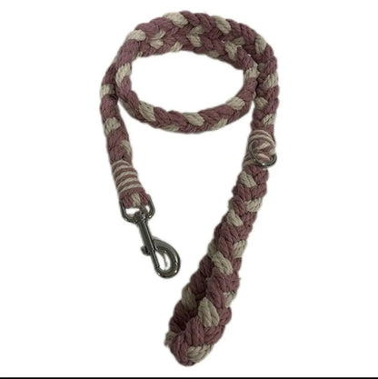 Luxe Macramé Dog Leash (Large) - Purple, Silver image
