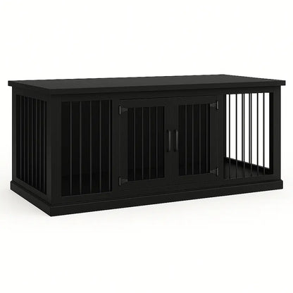 The LOFT – Night Sky Open Plan Wooden Dog Crate with Bars & Hinged Doors Paws and Willow
