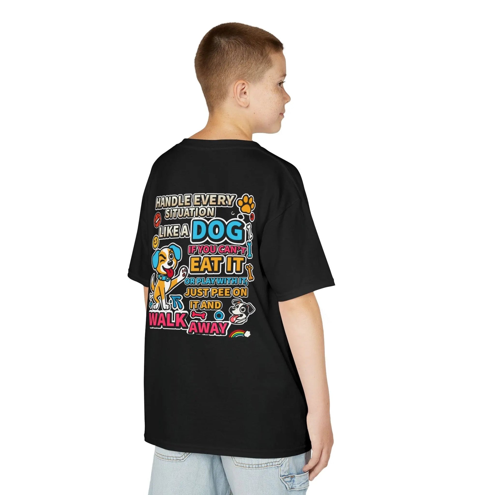 Kids Inspirational Dog Quote Tee - Fun &amp; Playful Cotton Shirt image 1