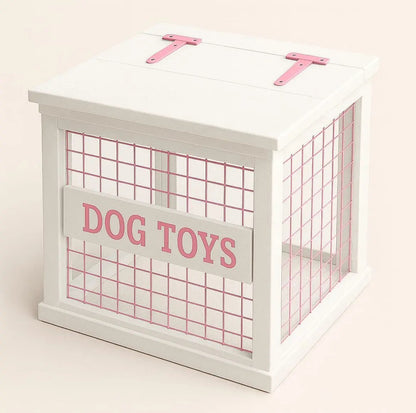 Mesh-Sided Wooden Dog Toy Box image
