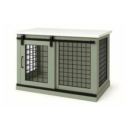 The Studio -Barn Style SAGE Single Wooden Dog Crate with Mesh image 4